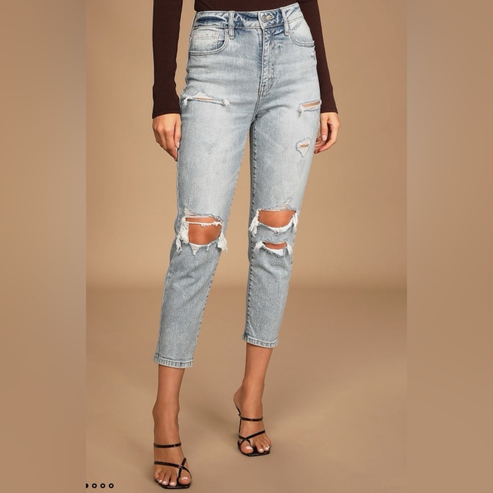 Tobi super high rise mom Jean crop